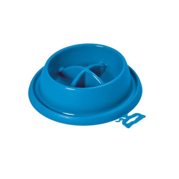 Plastová miska proti hltání s protiskluzem Argi - světle modrá (velikost S)