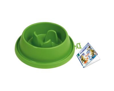 Plastová miska proti hltání s protiskluzem Argi - zelená (velikost L)